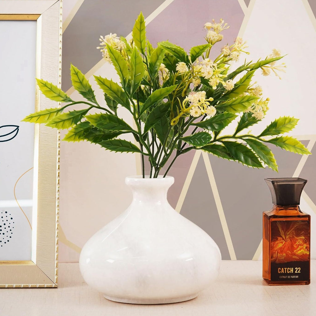 White Marble Decor Flower Vase