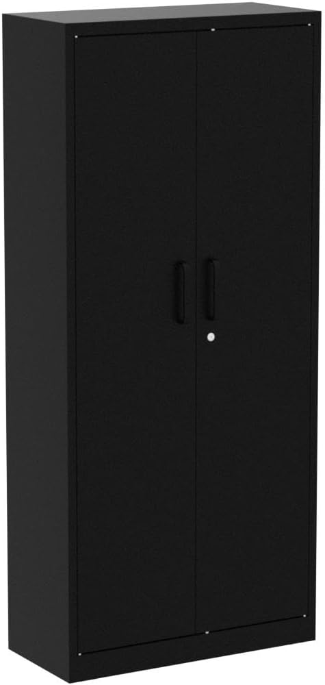 Black Lockable Metal Garage Cabinet