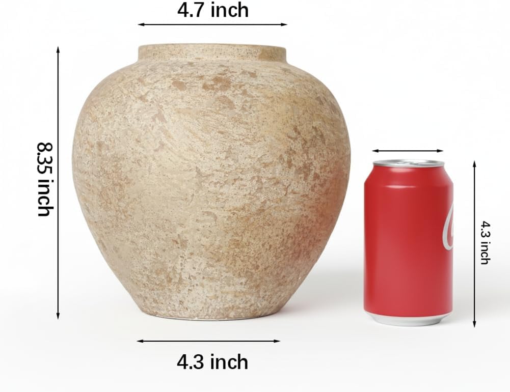 Sand Glaze White Farmhouse Ceramic Vase