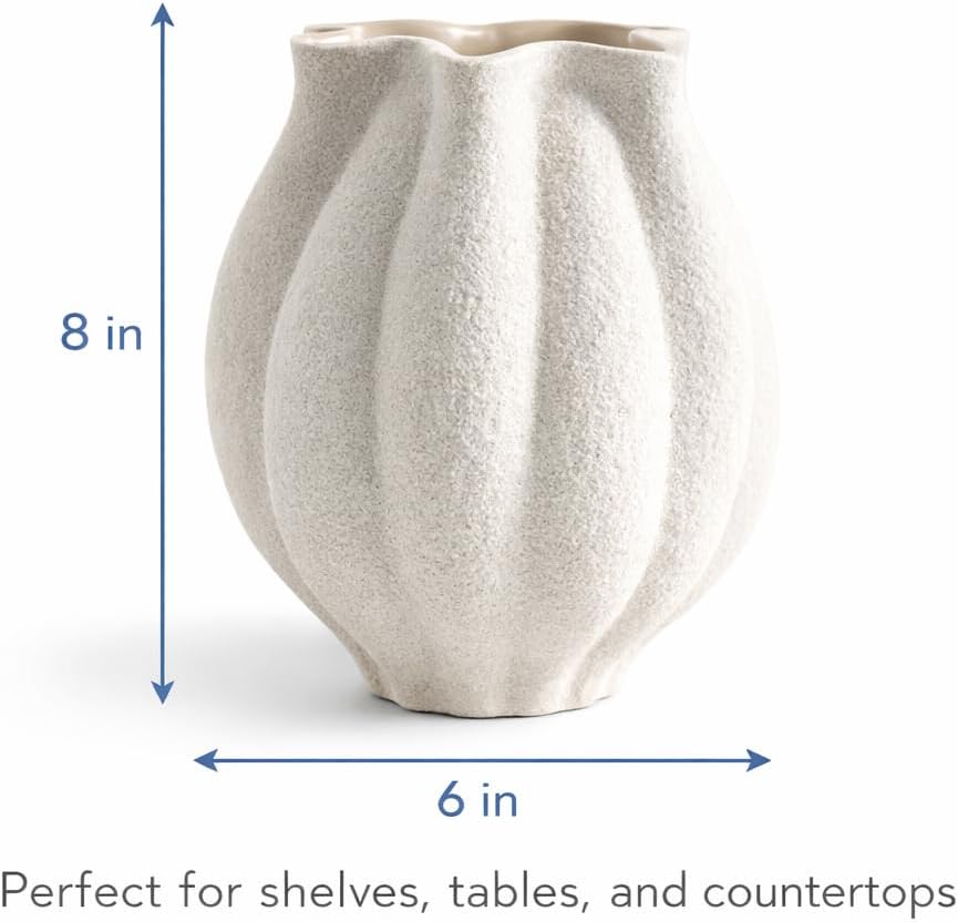 Textured White Sculptural Ceramic Vase