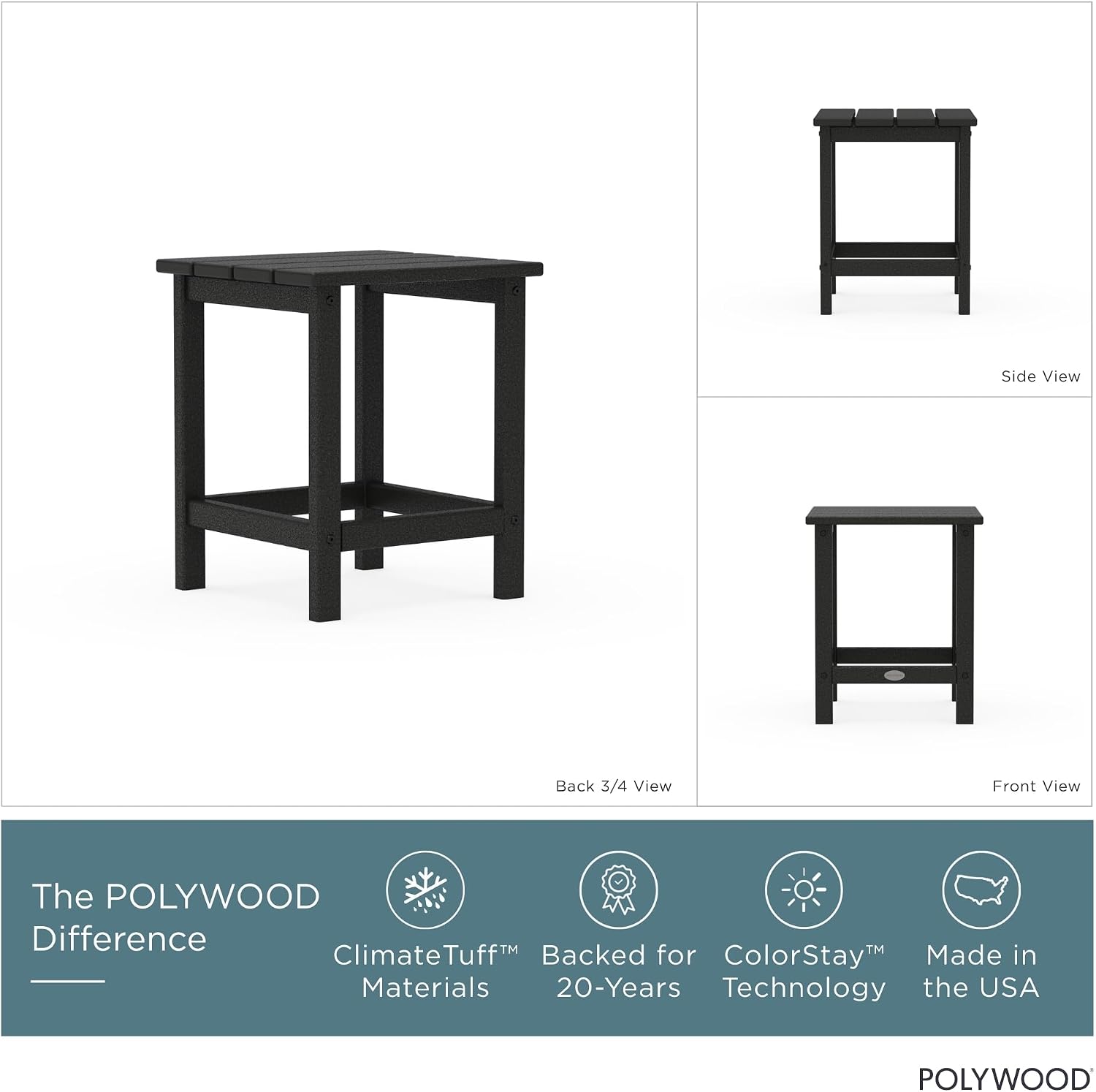 Black Long Island Side Table