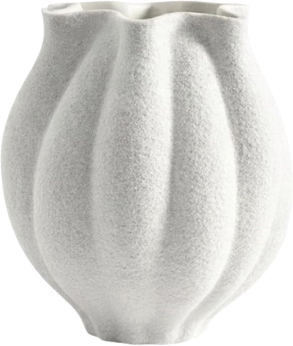 Textured White Sculptural Ceramic Vase