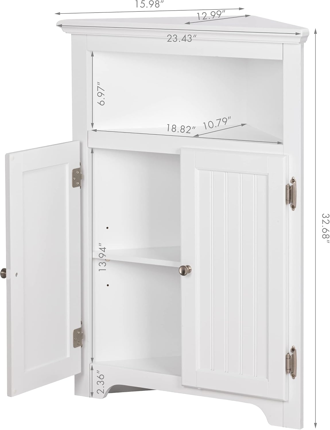 White Corner Bathroom Storage Cabinet