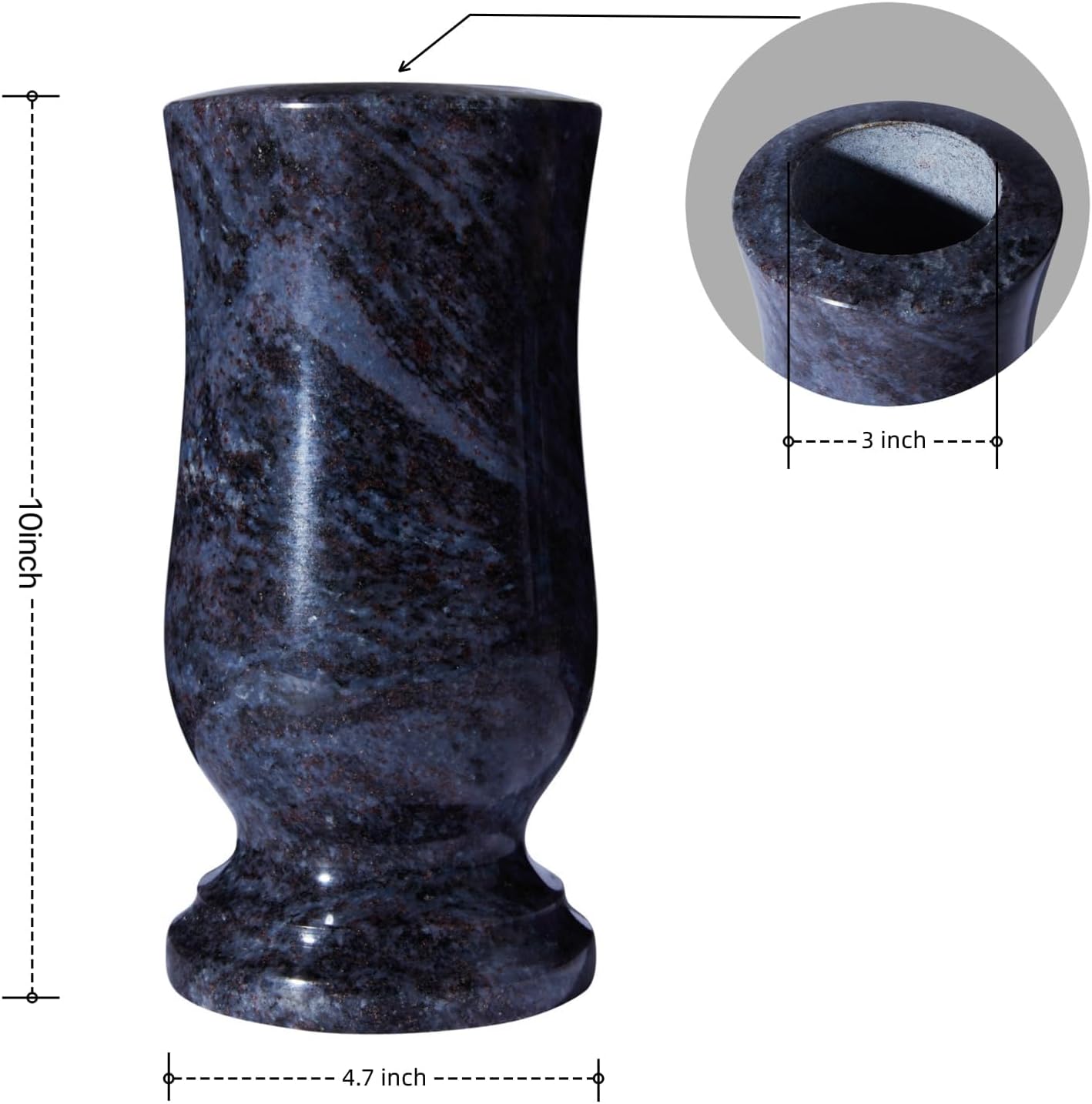 Natural Granite Grave Flower Vase