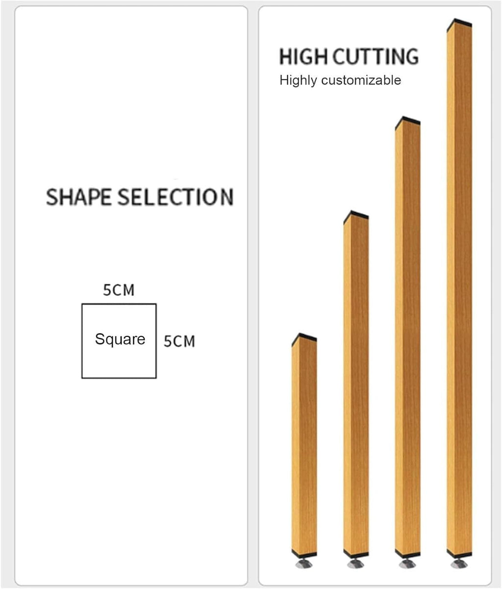 Wood Slat Floor-to-Ceiling Room Divider Screen
