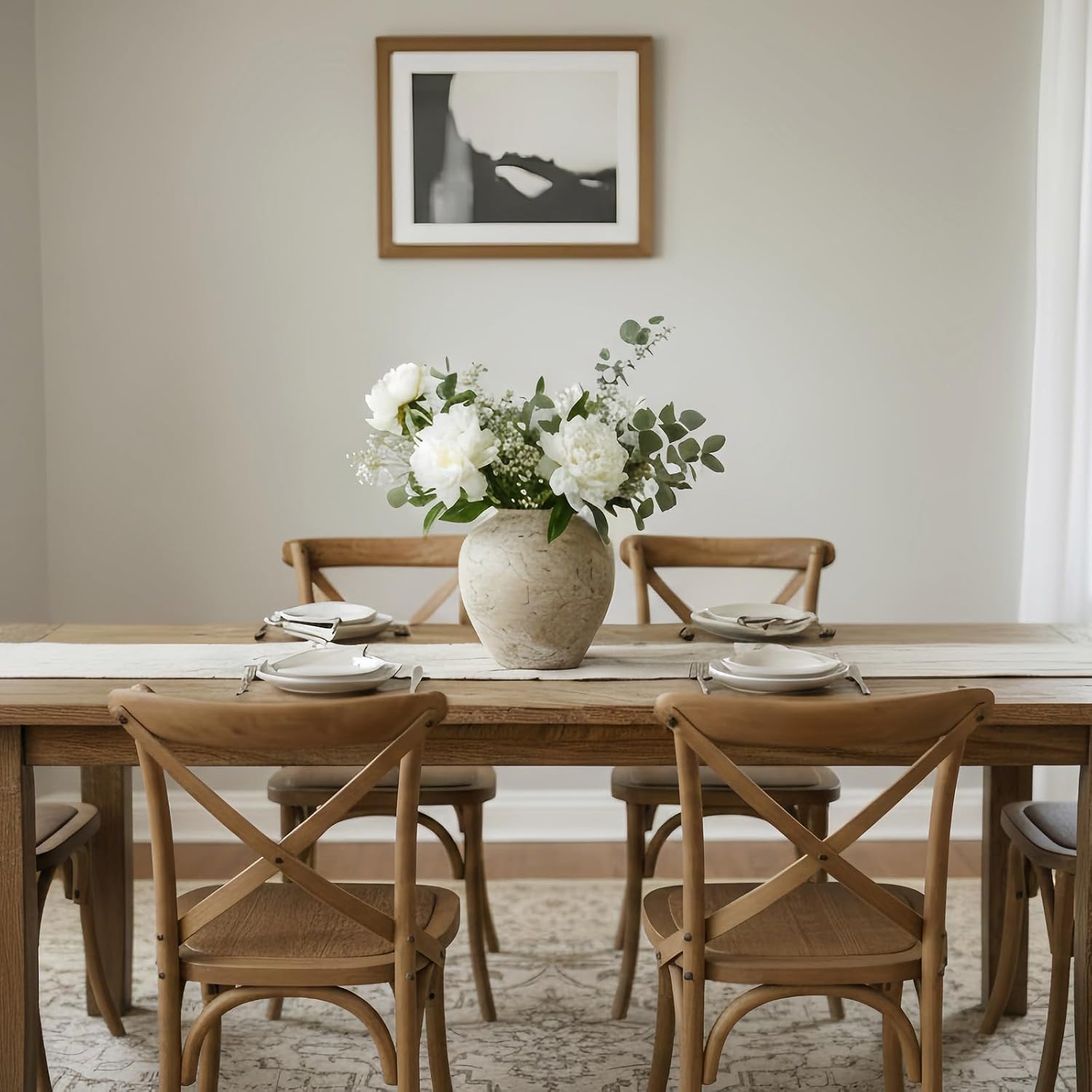 Sand Glaze White Farmhouse Ceramic Vase