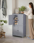 Gray 4-Door Freestanding Storage Cabinet