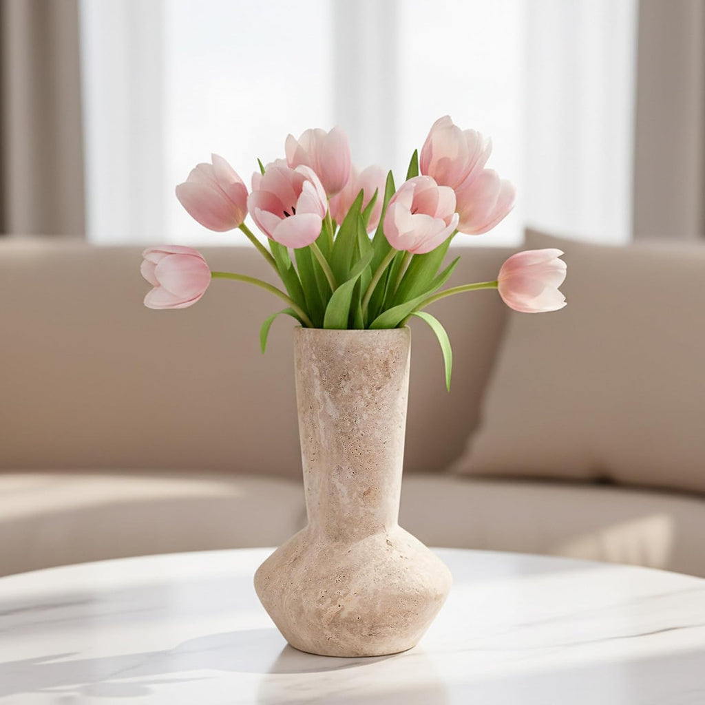 Handmade Travertine Decor Flower Vase