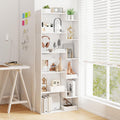 White 6-Tier Freestanding Room Divider Bookcase