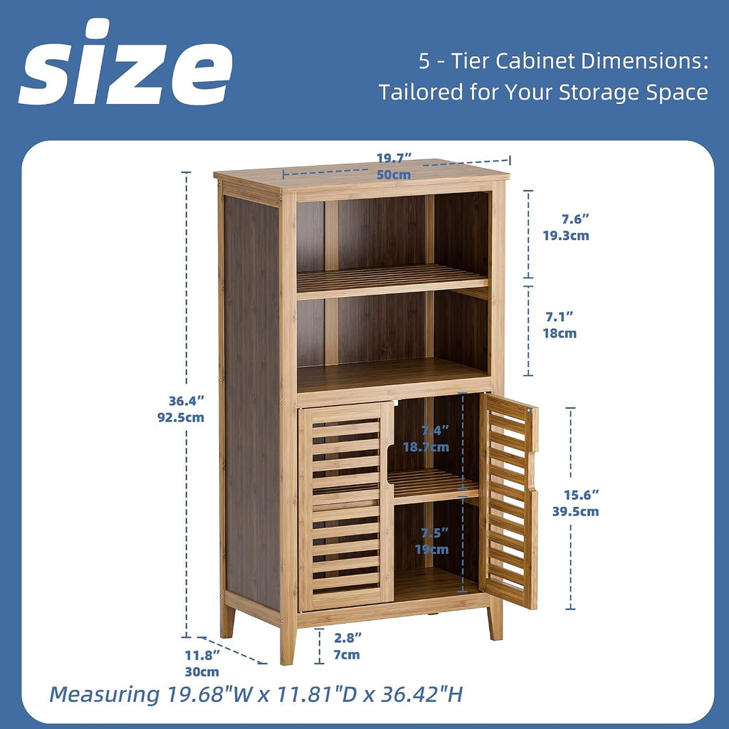 Walnut Bamboo Bathroom Storage Cabinet