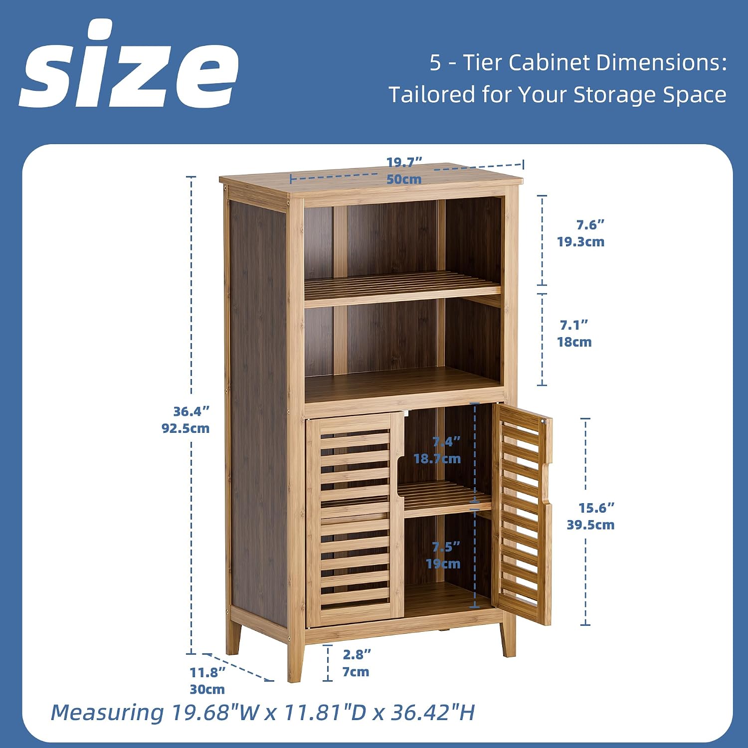 Walnut Bamboo Bathroom Storage Cabinet