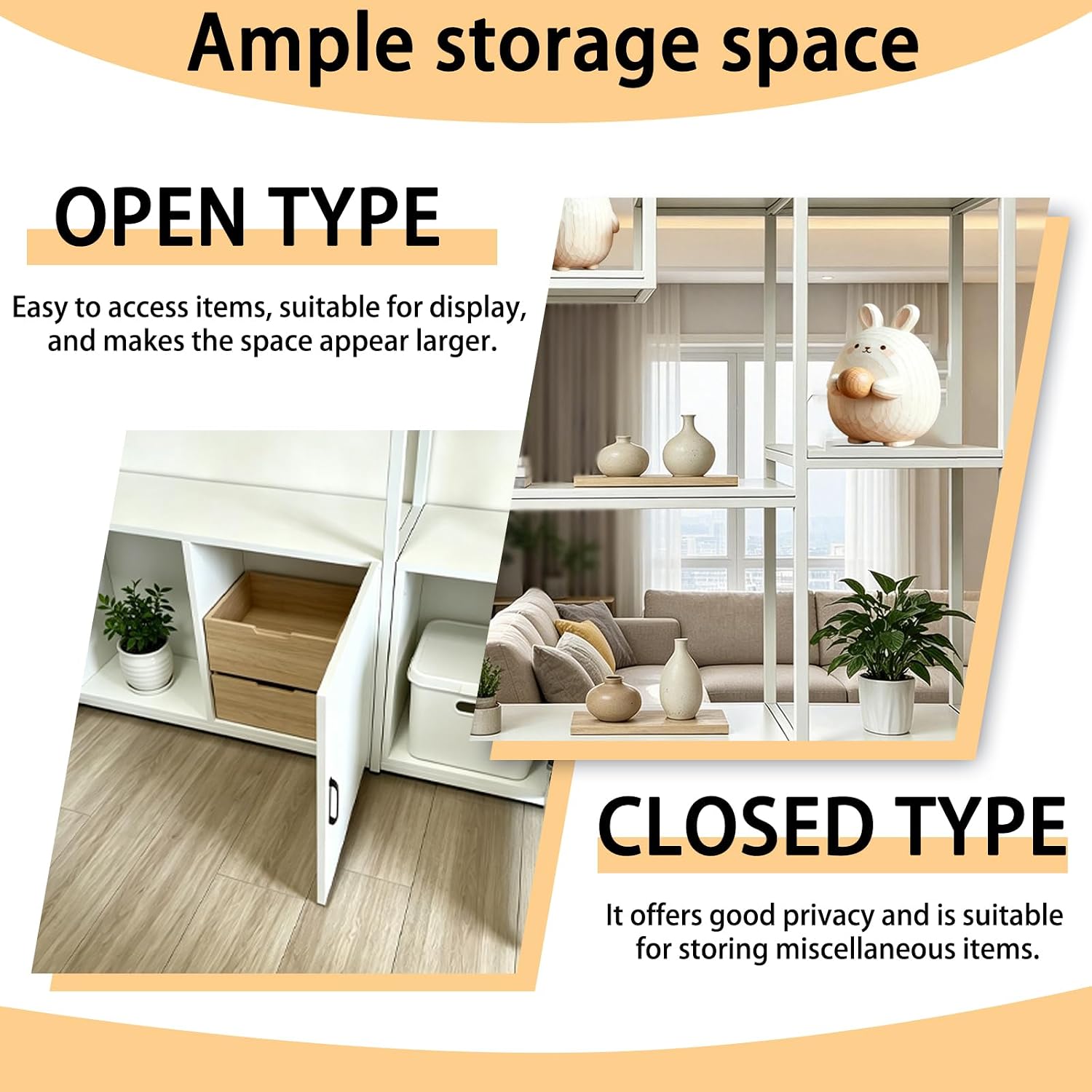 Black Modern Open Shelving Storage Room Divider Cabinet