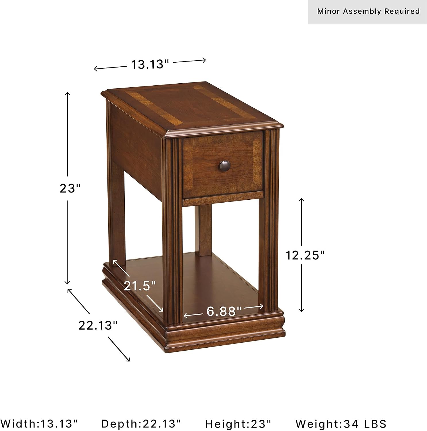 Brown Wooden Chair Side End Table