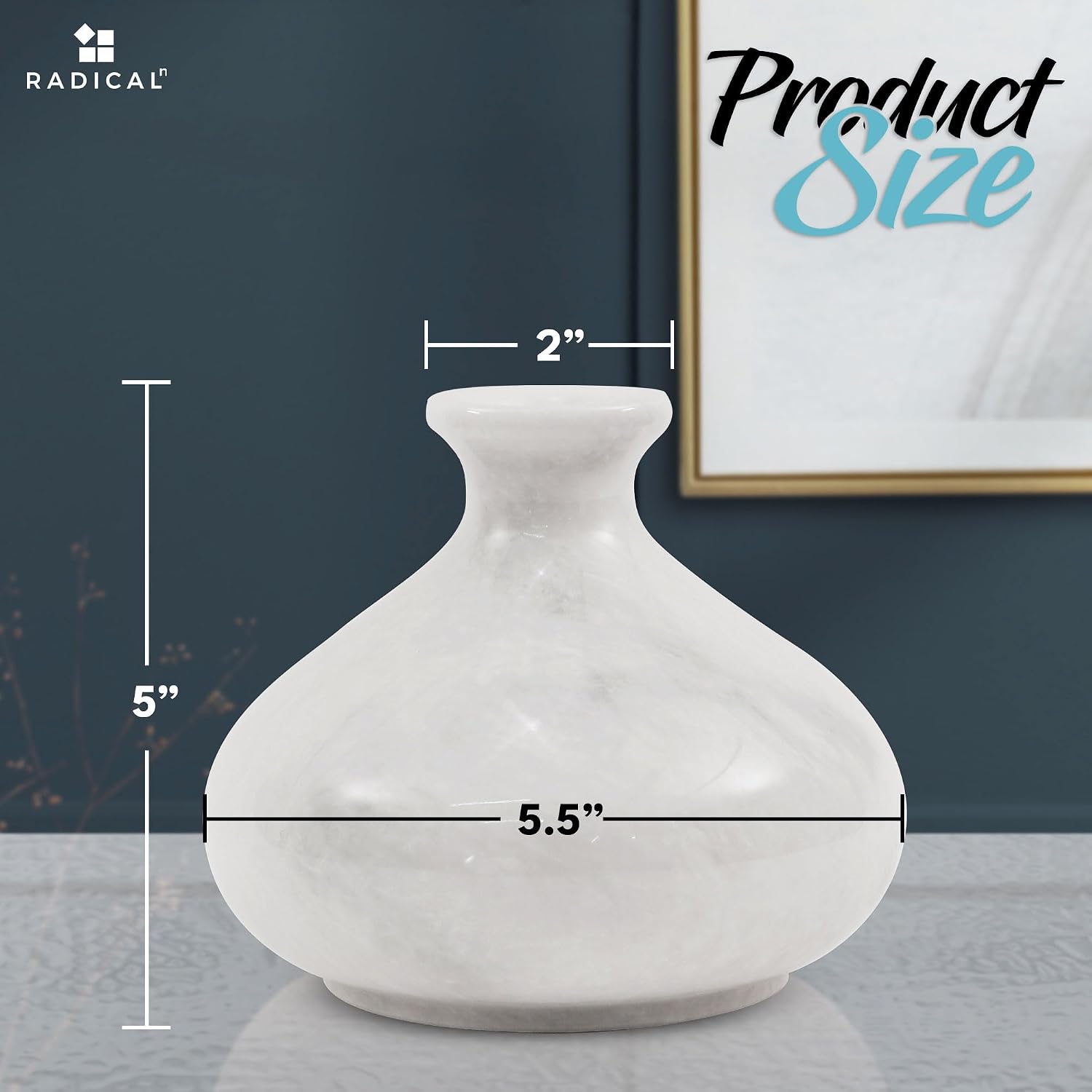 White Marble Decor Flower Vase