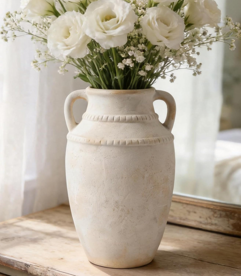 Rustic Farmhouse Ceramic Decor Vase