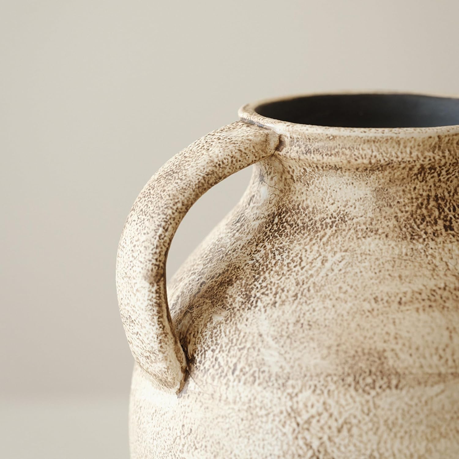 Stone Vein Three Handle Ceramic Vase