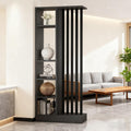 Gray Black Floor-to-Ceiling Shelved Entrance Room Divider