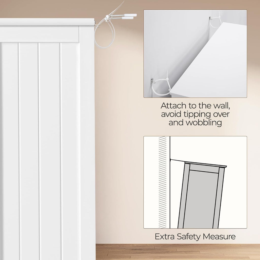 White Bathroom Freestanding Storage Cabinet