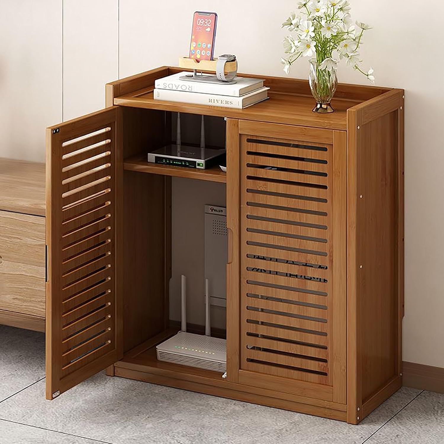 Router Storage Concealment Cabinet