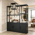 Black Modern Open Shelving Storage Room Divider Cabinet