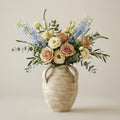 Stone Vein Three Handle Ceramic Vase