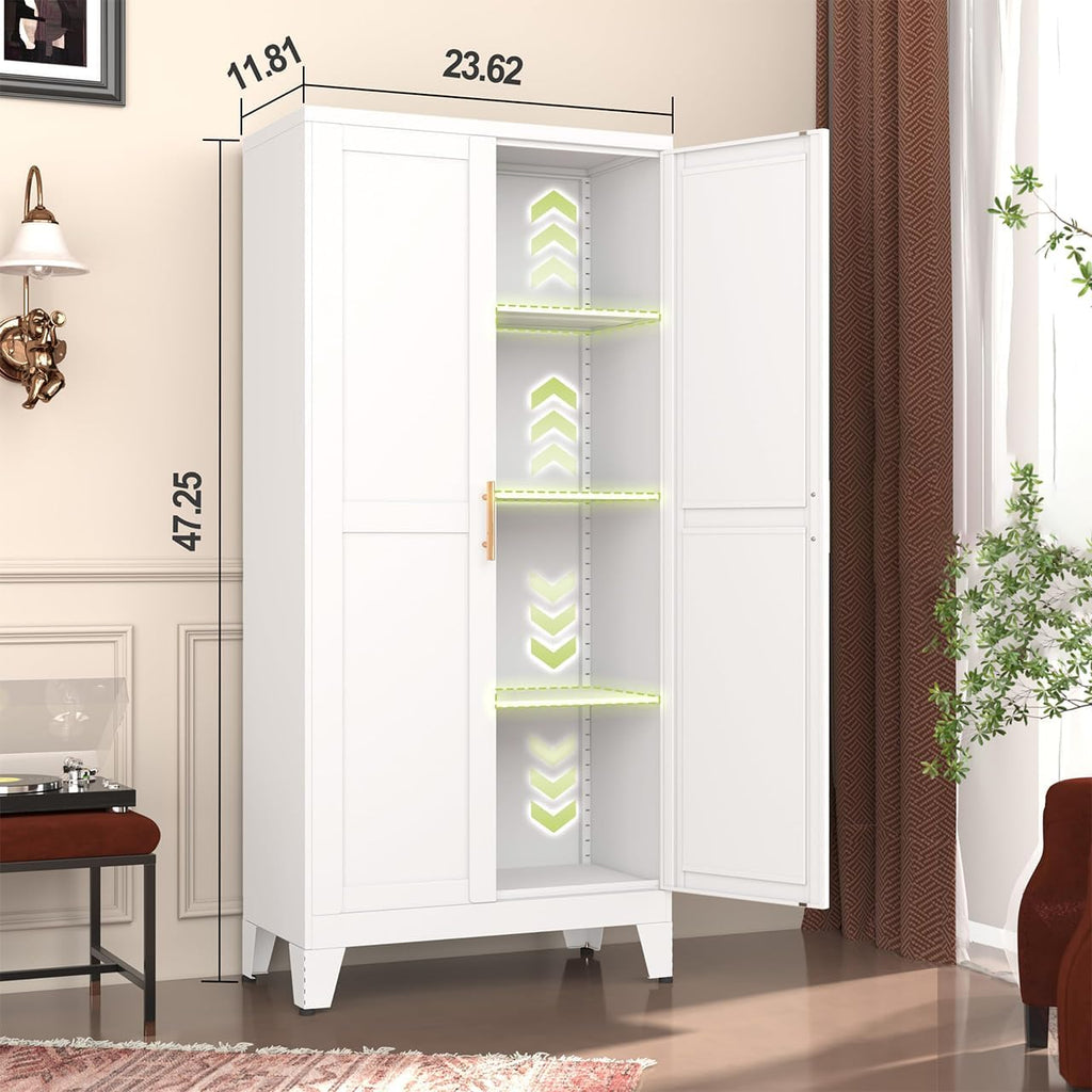White Metal Kitchen Pantry Cabinet