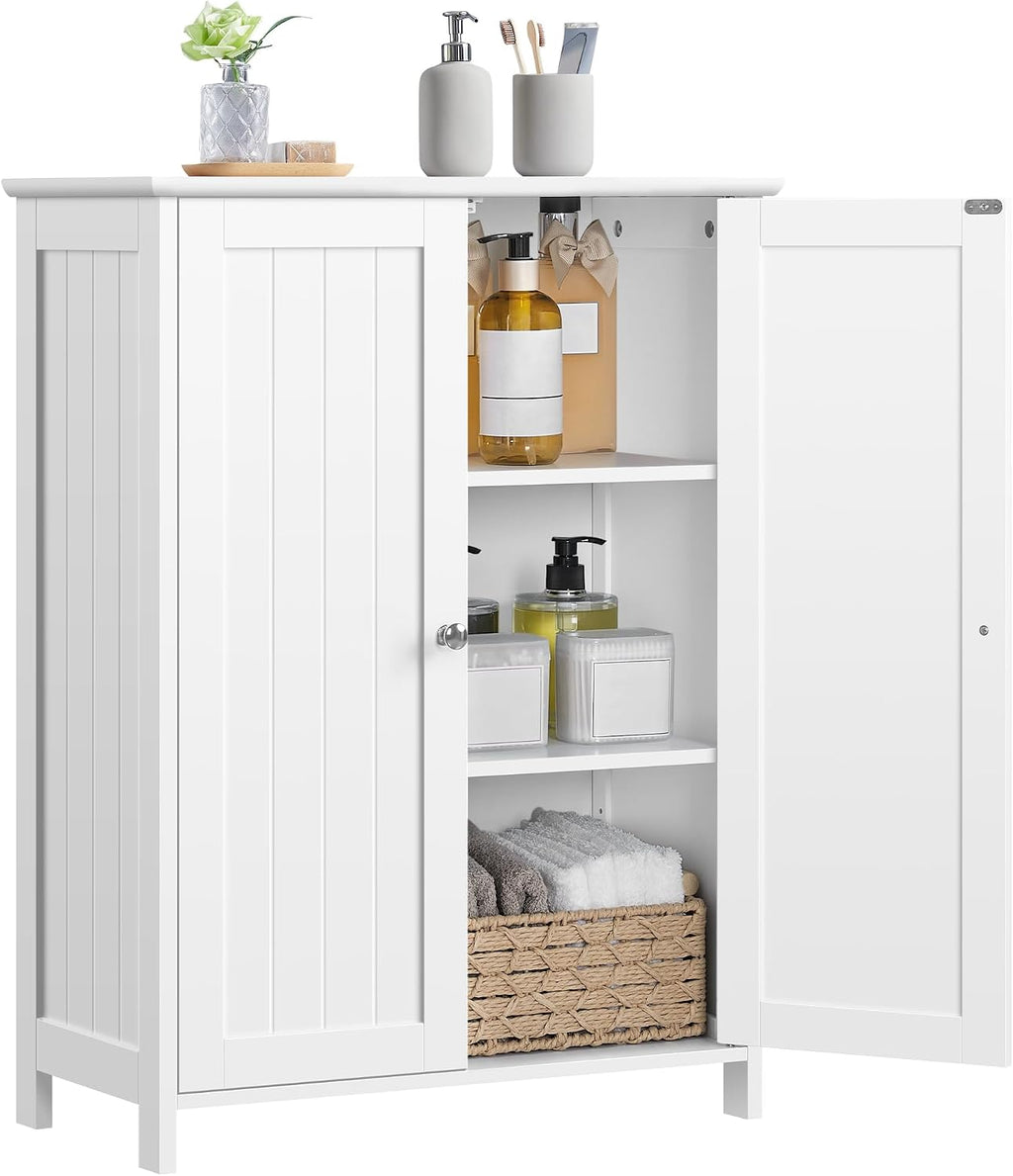 White Bathroom Freestanding Storage Cabinet