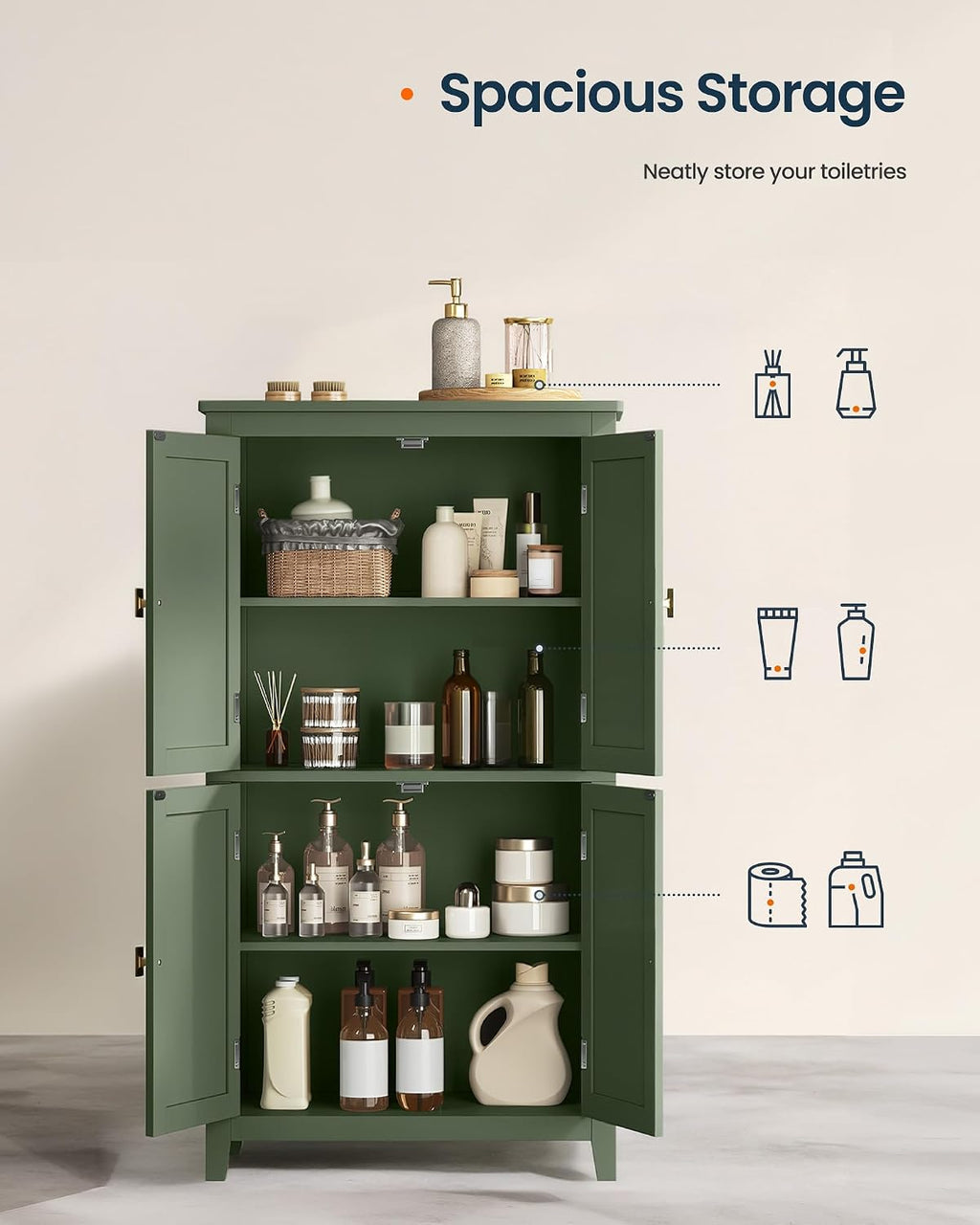 Green Elevated Leg Storage Cabinet