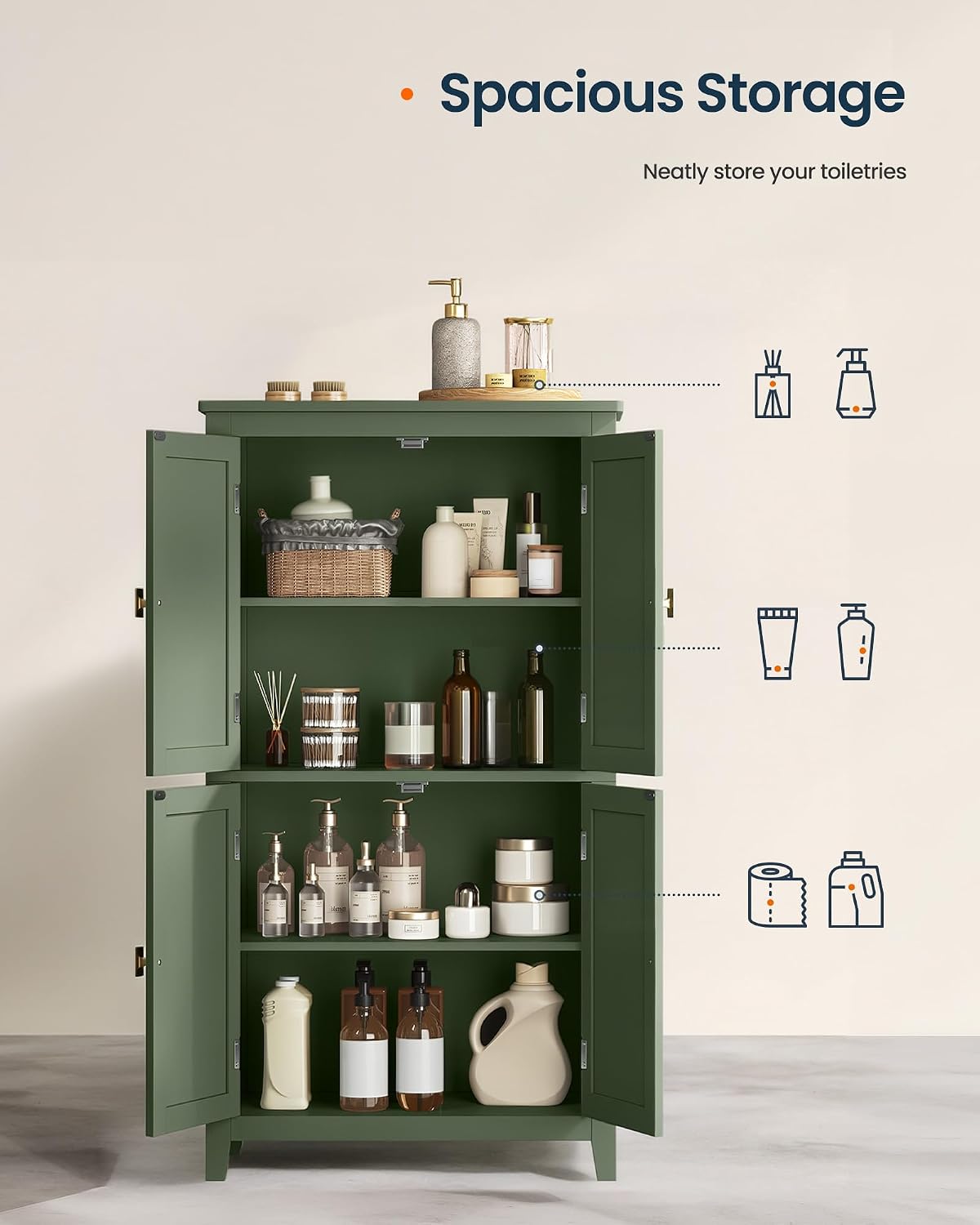 Green Elevated Leg Storage Cabinet