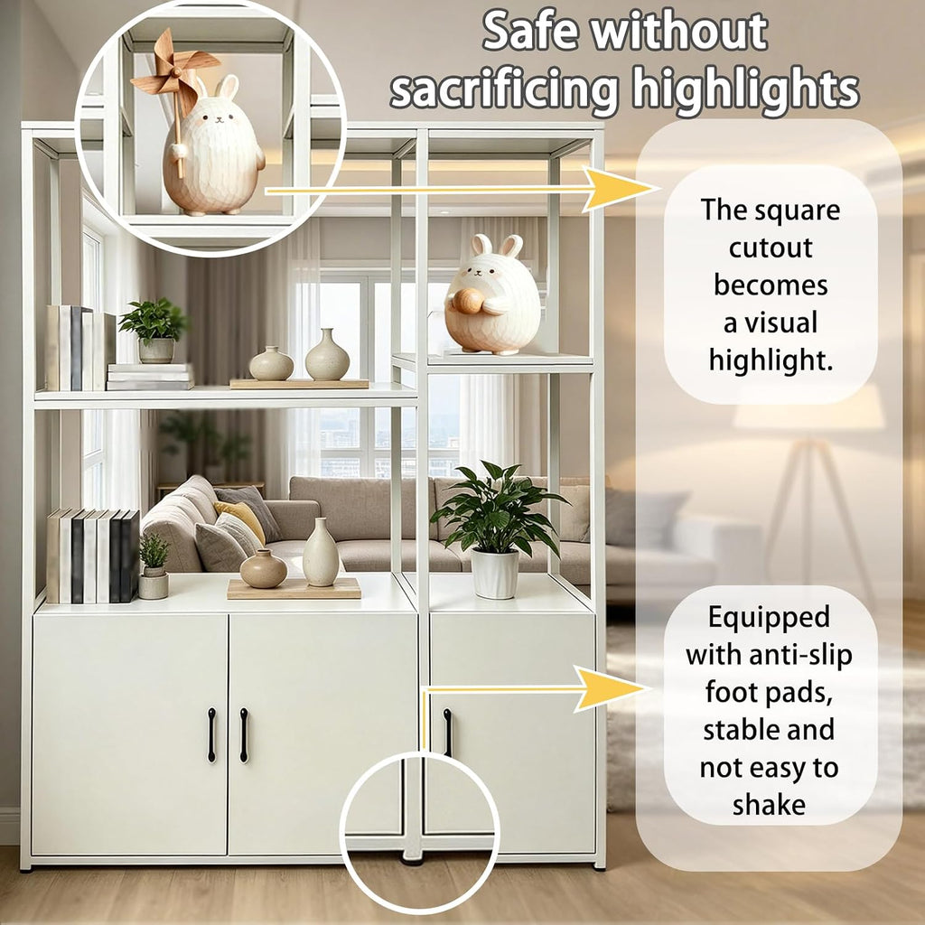 Black Modern Open Shelving Storage Room Divider Cabinet