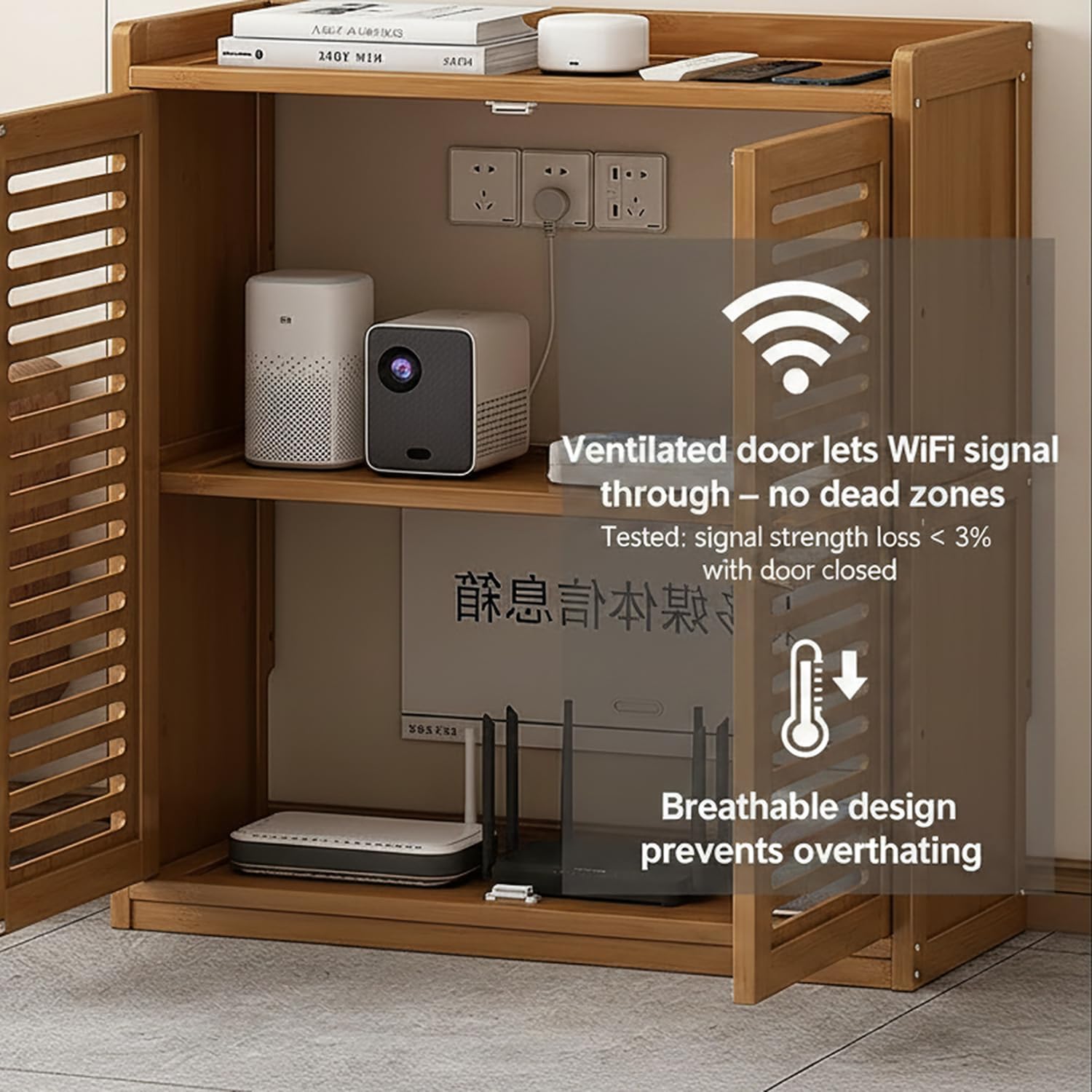 Router Storage Concealment Cabinet