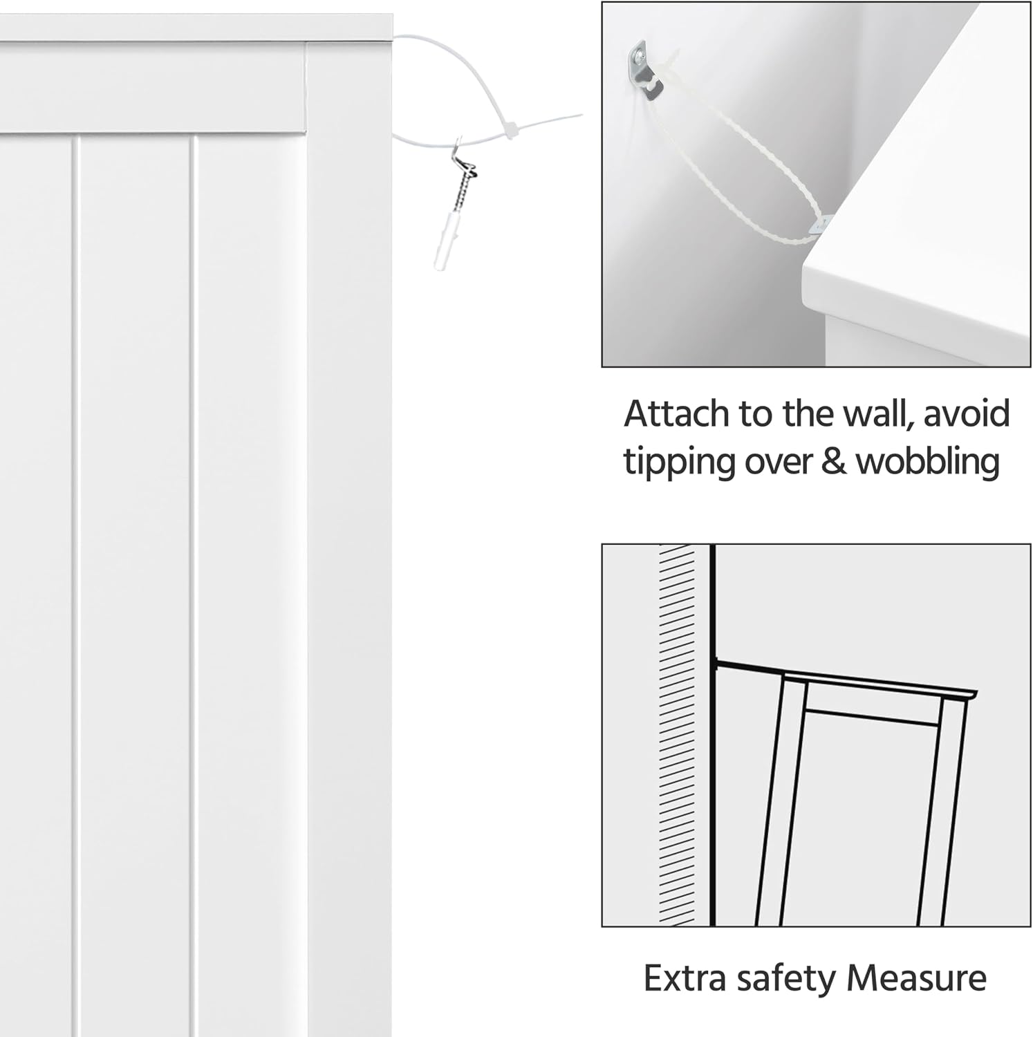 White Drawer Bathroom Storage Cabinet