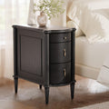 Black Charging Vintage Drawer Nightstand