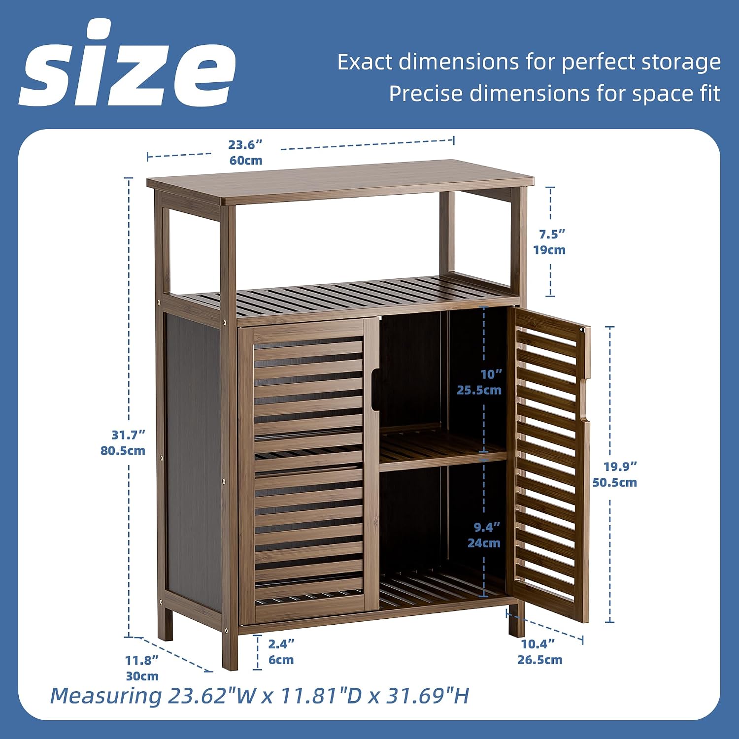 Walnut Bamboo Bathroom Cabinet