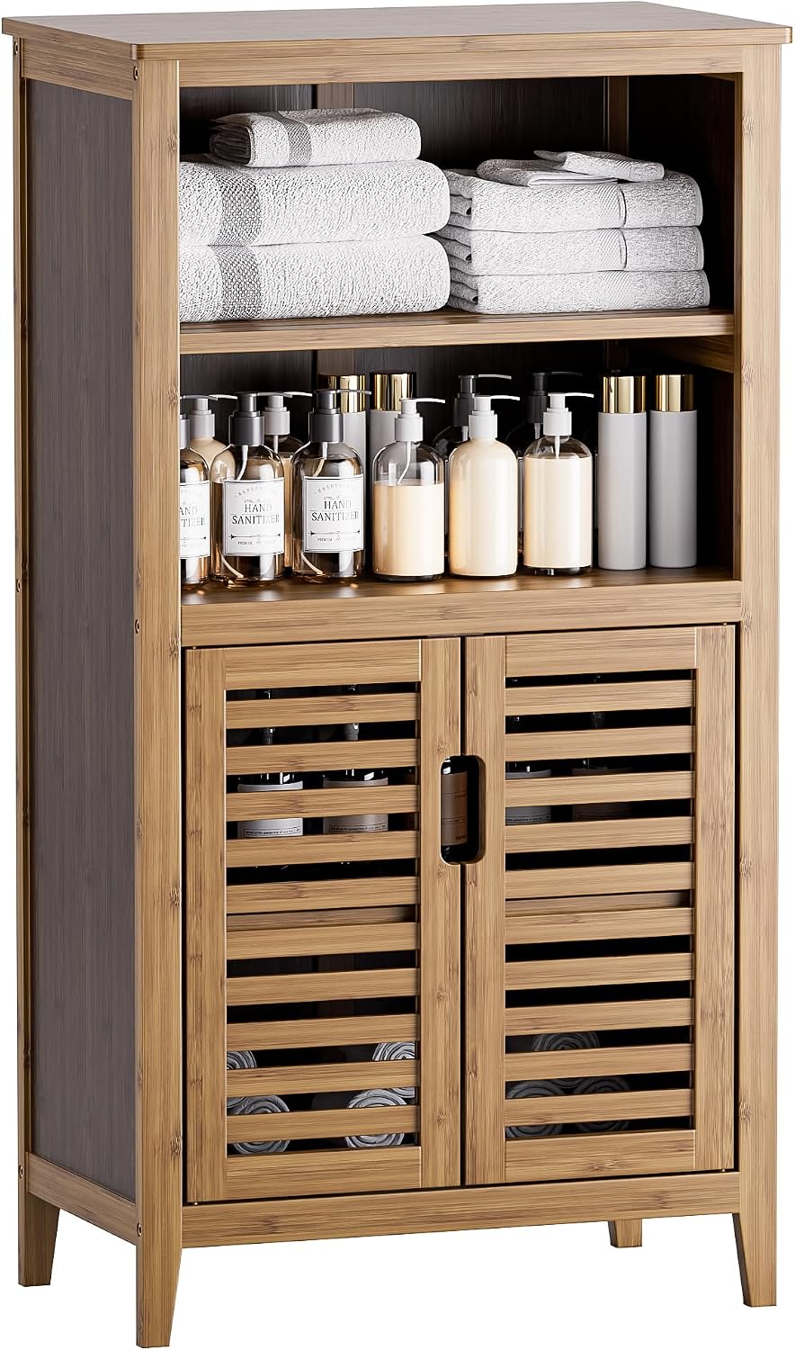 Walnut Bamboo Bathroom Storage Cabinet