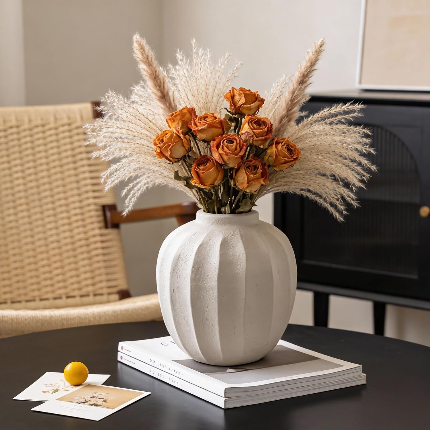 Large White Farmhouse Floor Vase