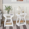 White 3-Tier End Table Set of 2