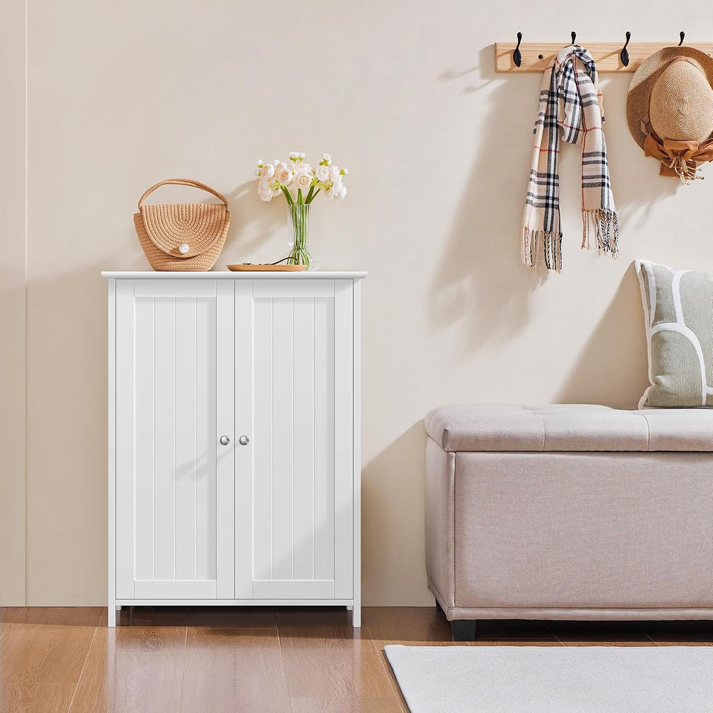 White Bathroom Freestanding Storage Cabinet