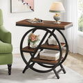 Industrial 3-Tier Wooden Side Table