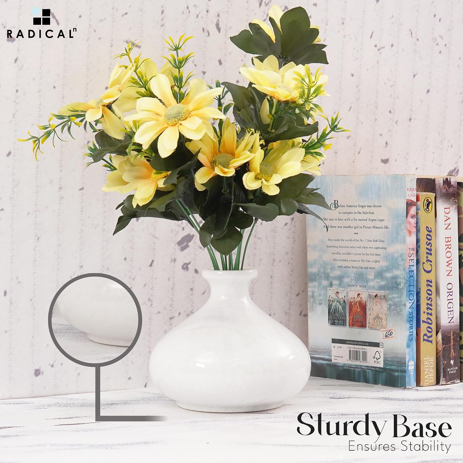 White Marble Decor Flower Vase