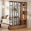 Brown Black Modern Shelved Freestanding Room Divider