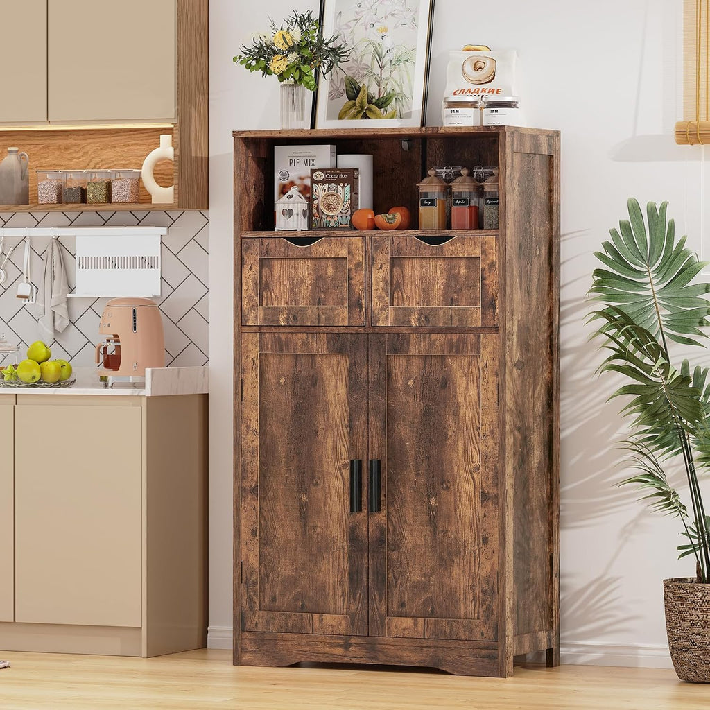 Brown Drawer Storage Floor Cabinet