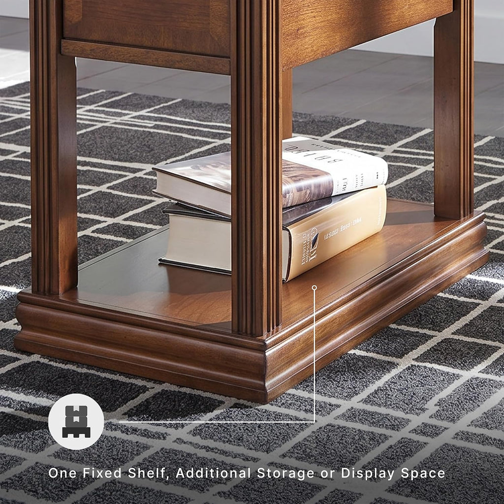 Brown Wooden Chair Side End Table