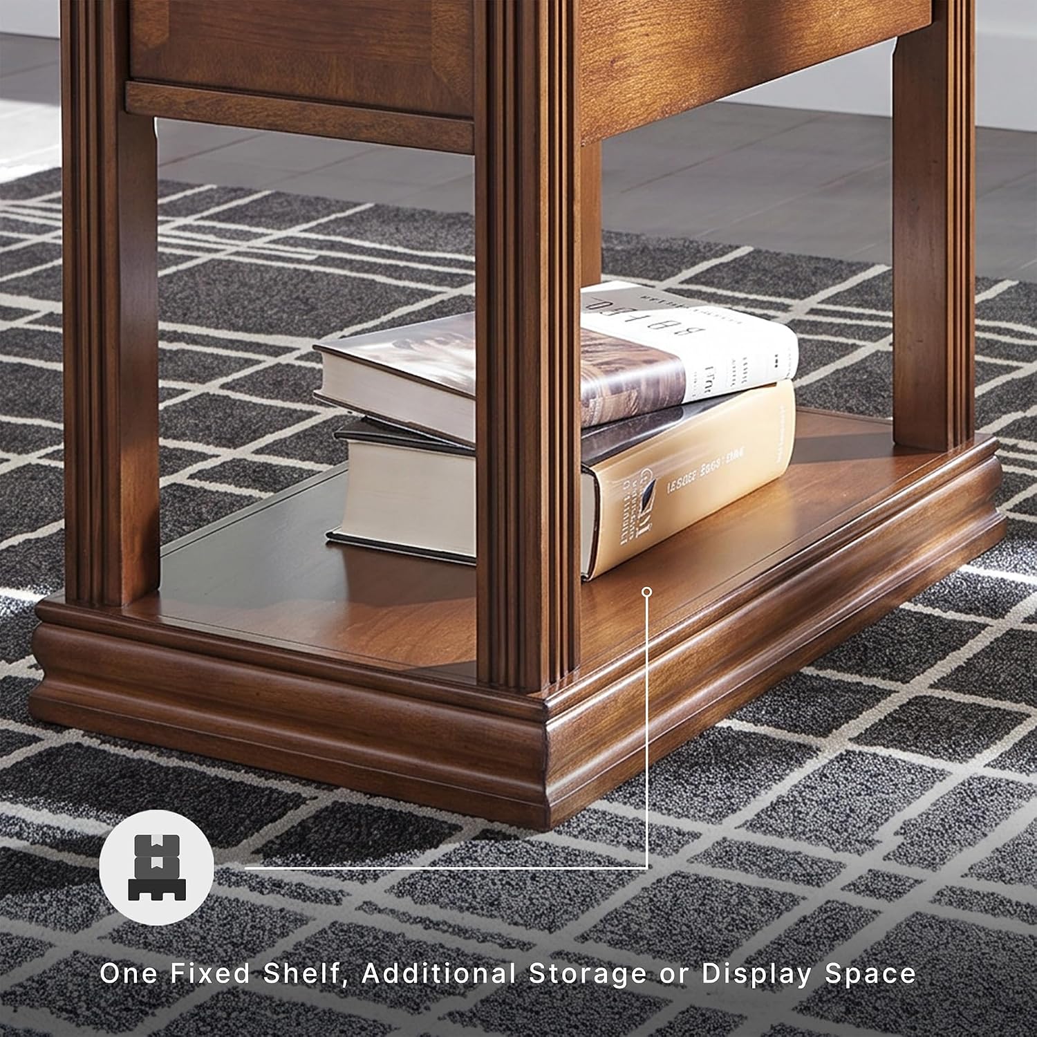 Brown Wooden Chair Side End Table