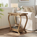 Brown 2-Tier Narrow Wood Side Table