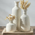 Whitewashed Rustic Ceramic Vase Set of 3